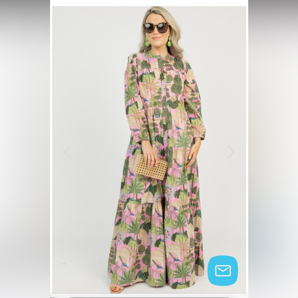 Boho Maxi Dress - vibrant peacock pattern - Picture 5 of 16